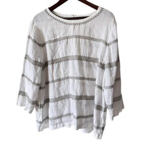 J. JILL LOVE LINEN Top Blouse Shirt Sz XL